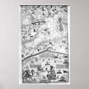 Pôster Detalhe do atlas Catalan, 1375