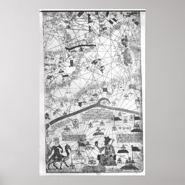 Pôster Detalhe do Atlas Catalão, 1375 (Frente)