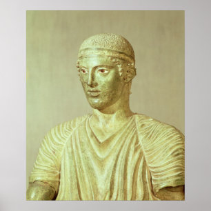 Poster Detalhe do Charioteer de Delphi, c.470 BC