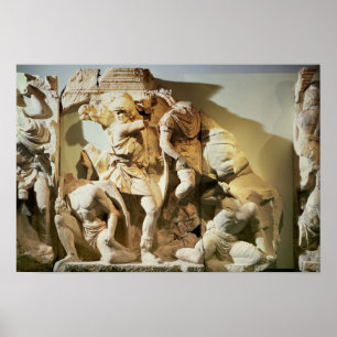 Pôster Detalhe do friso de uma cena de batalha