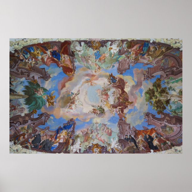 Poster Detalhe do Limite da Biblioteca de ornamentados (Frente)