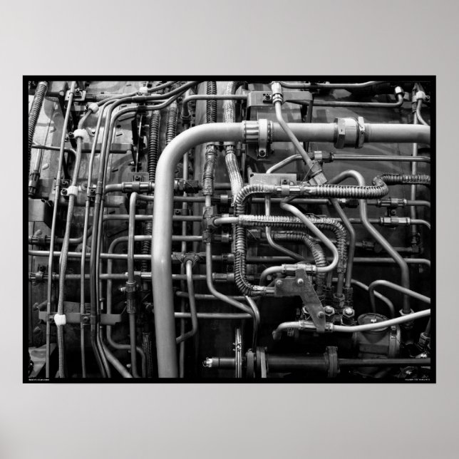 Poster Detalhe do mecanismo J-58 Jet (Frente)