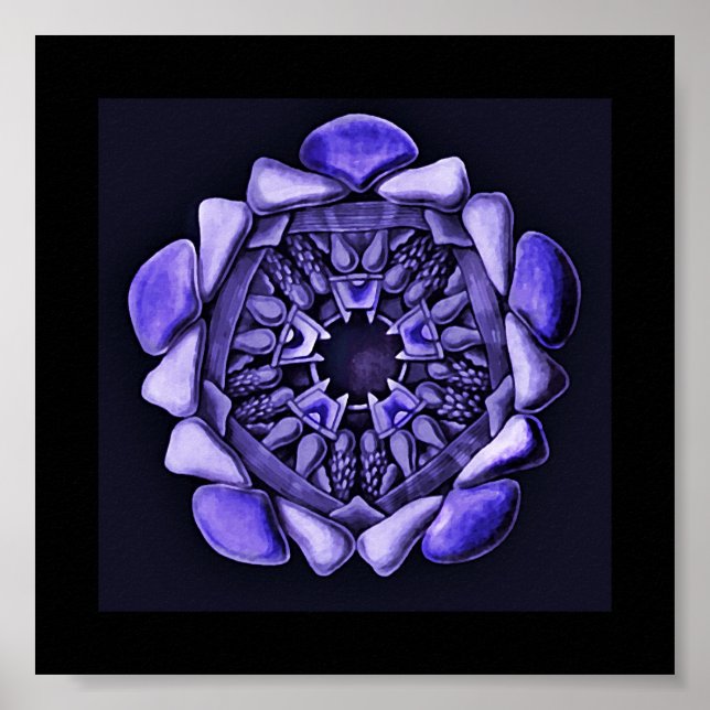 Poster Detalhe do Ofidioderma em Roxo (Frente)