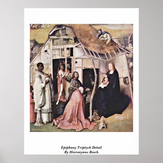 Poster Detalhe Do Triptych Da Epifania Por Hieronymus Bos (Frente)