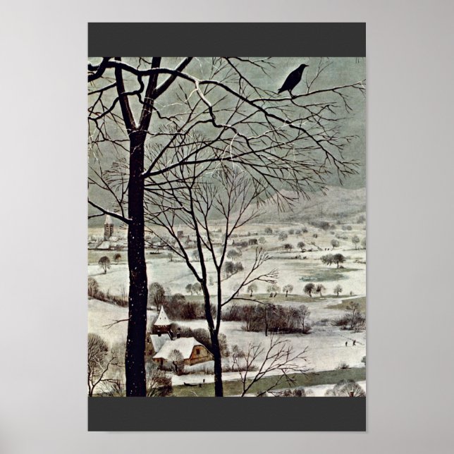 Pôster Detalhe Dos Caçadores Na Neve (Mês De Janeiro) (Frente)