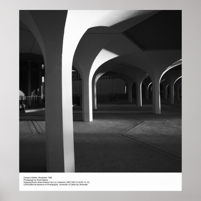 Poster Detalhes do Campus UCSD por Ansel Adams (Frente)