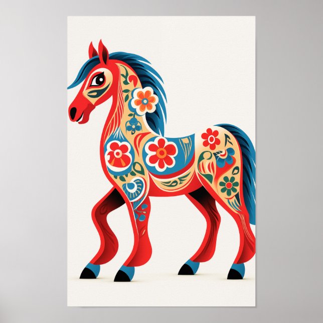 Poster Detalhes do Dala Horse Art nº 6 (Frente)