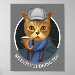 Poster Detetive Cat - Silenciosamente Julgando Você