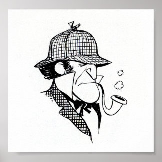 Poster Detetive de Fumagem de Pipe
