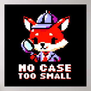 Poster Detetive Retro Fox: 8 Bits Whimsy