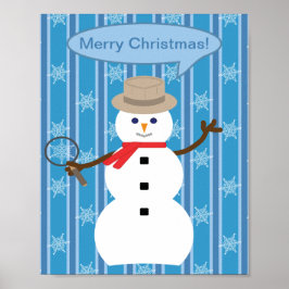 Poster Detetive Snowman de Natal divertido e Rico