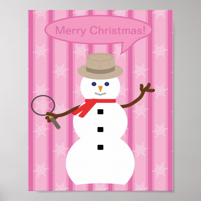 Poster Detetive Snowman de Natal divertido e Rico (Frente)