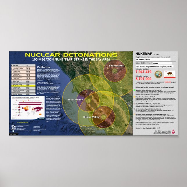 Pôster Detonações Nucleares - Área da Baía (Frente)