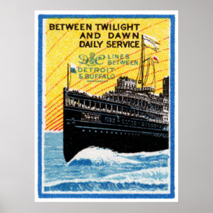 Poster Detroit 1910 ao navio a vapor do búfalo