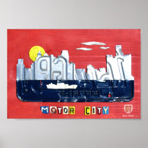 Pôster Detroit: A arte da matrícula da cidade do motor