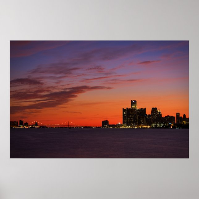 Poster Detroit Cityscape #0652 (Frente)