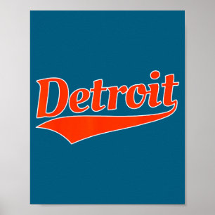 Poster Detroit - design retrô - Detroit clássico - thr