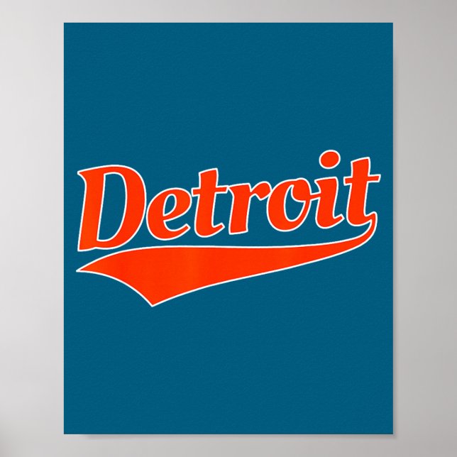 Poster Detroit - design retrô - Detroit clássico - thr (Frente)