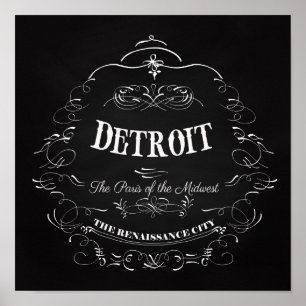 Pôster Detroit Michigan - a Paris do Midwest