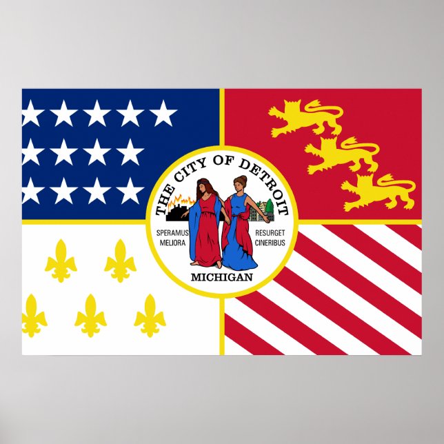 Pôster Detroit, Michigan, Estados Unidos (Frente)