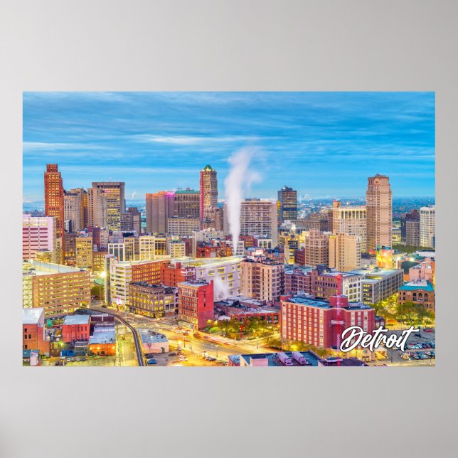 Poster Detroit, Michigan, EUA (Frente)