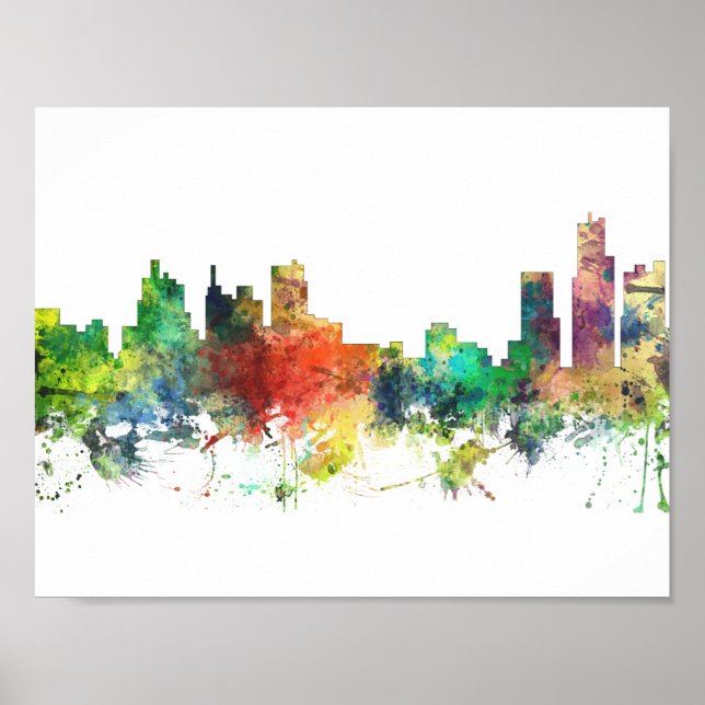 POSTER DETROIT, MICHIGAN SKYLINE SP - (Frente)