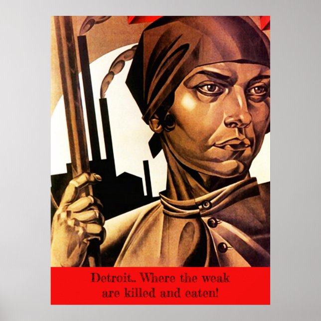POSTER ~ Detroit onde os fracos são mortos e comid (Frente)