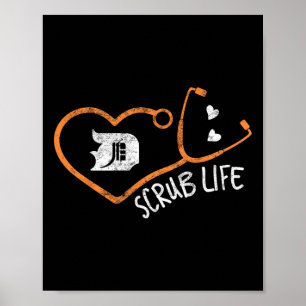 Poster Detroit Scrub Life Michigan Enfermeira Shirt Medic