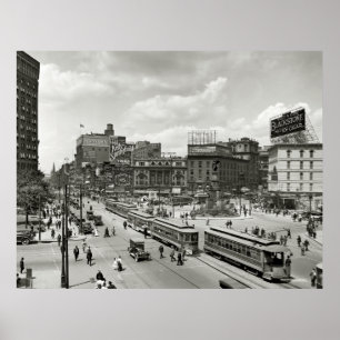 Pôster DETROIT SQUARE c. 1910