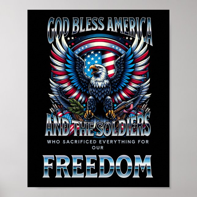 Poster Deus Abençoe a América e os Soldados (Frente)