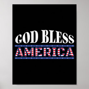 Poster Deus Abençoe Aamérica _ Bandeira Aamericana Dos EU