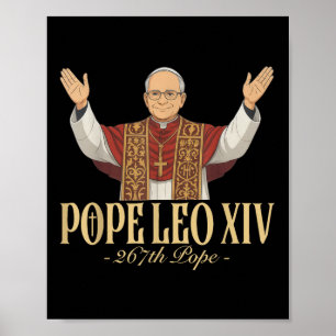 Poster Deus abençoe da Igreja Católica do Papa Leo Xiv