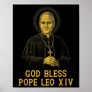 Poster Deus abençoe Novo Papa Leo Xiv Igreja Católica Fé