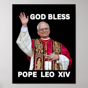 Poster Deus abençoe Novo Papa Leo Xiv Igreja Católica Fé 
