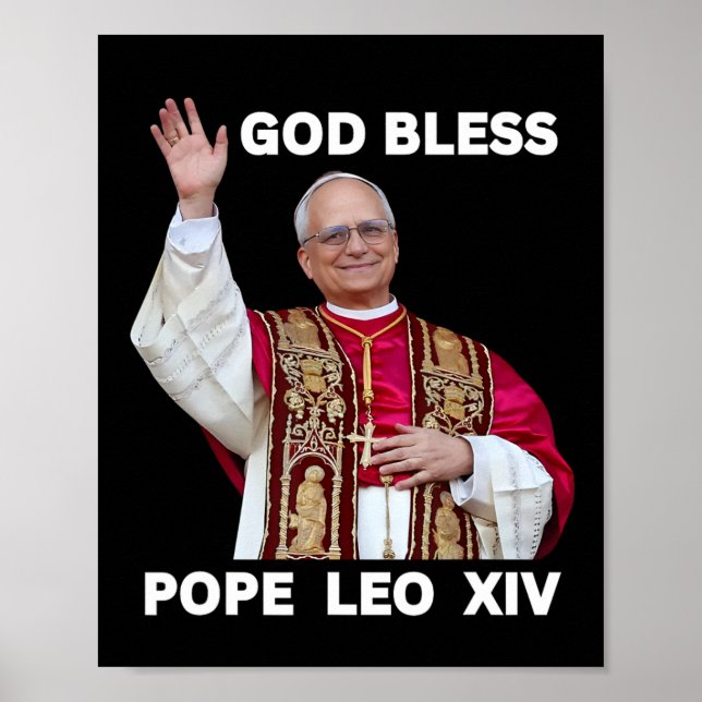 Poster Deus abençoe Novo Papa Leo Xiv Igreja Católica Fé  (Frente)