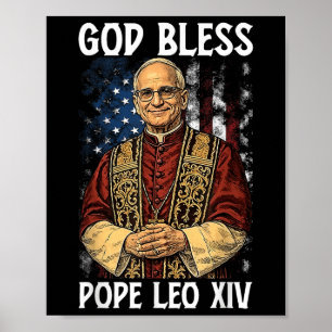 Poster Deus abençoe Novo Papa Leo Xiv Igreja Católica Fé