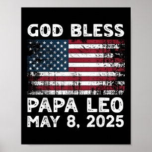 Poster Deus abençoe Papa Leo Us Novo Papa Leo Americano