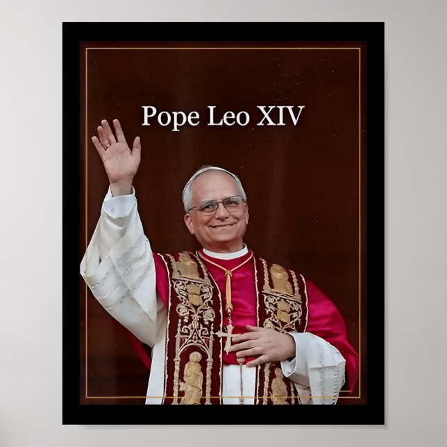 Poster Deus abençoe Papa Leo Xiv 5 (Frente)