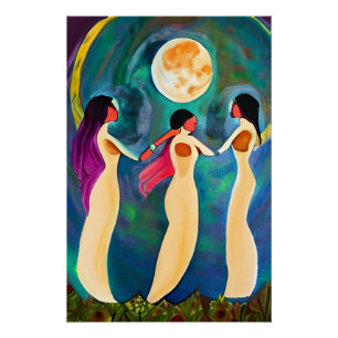 Pôster Deus abençoe sob a lua