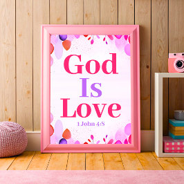 Poster Deus Adora Boho Christian Teen Girl Wall Art