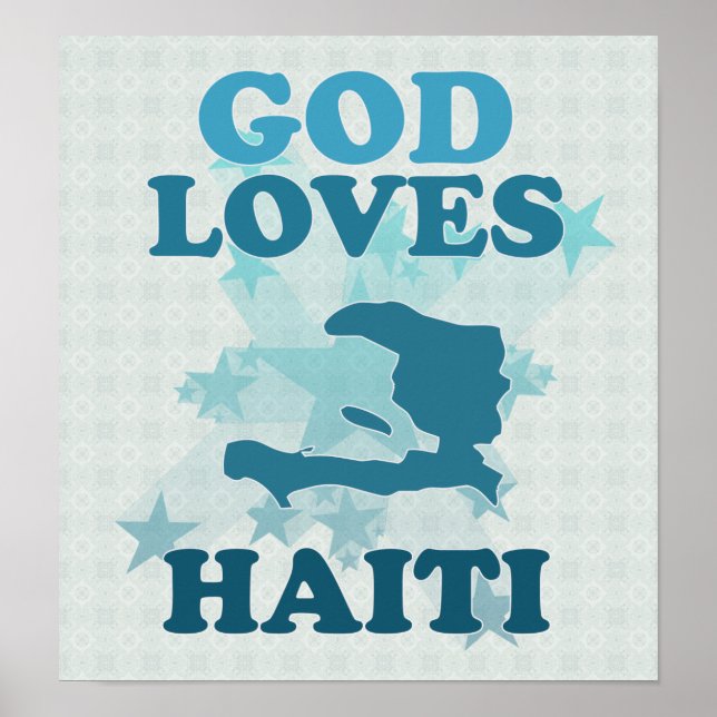 Pôster Deus ama o Haiti (Frente)