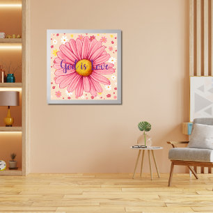 Poster Deus ama uma citação espiritual e Bíblia rosa