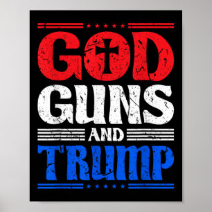Poster Deus Armas E Bandeira Americana Trump Patriota