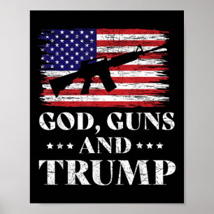 Poster Deus Armas E Camisa De Trump, Donald Trump Para