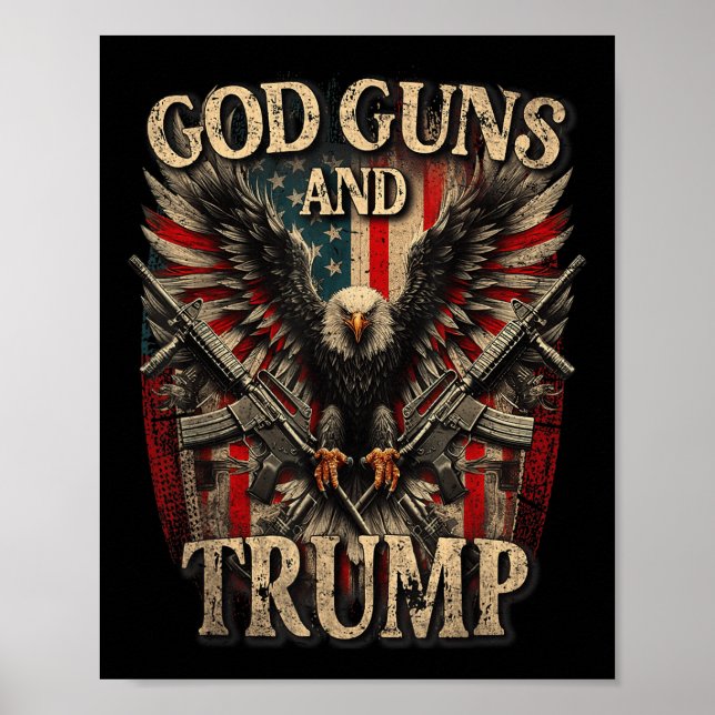 Poster Deus Armas E segundo De Arremessar A Bandeira Eagl (Frente)