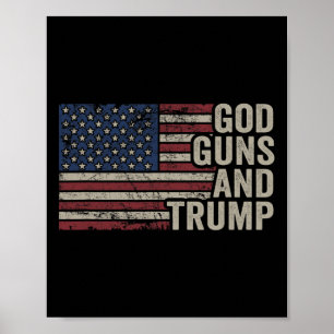 Poster Deus Armas E Trump - Divertido Republicano Pro Deu