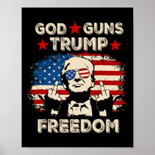 Poster Deus Armas Trump Liberdade Republicano Conservador