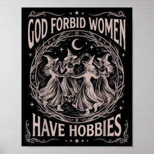 Poster Deus Celestial Retro Proíbe Mulheres de Ter Passat