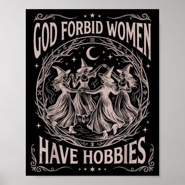 Poster Deus Celestial Retro Proíbe Mulheres de Ter Passat (Frente)