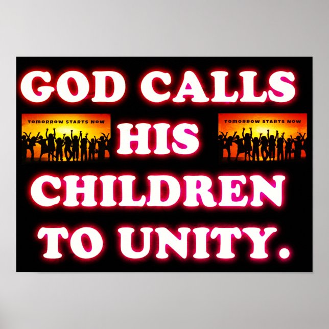 Poster Deus Chama Os Seus Filhos A Unidade. (Frente)
